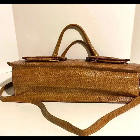 Handmade unisex  snakeskin leather briefcase - Picture 3 of 11